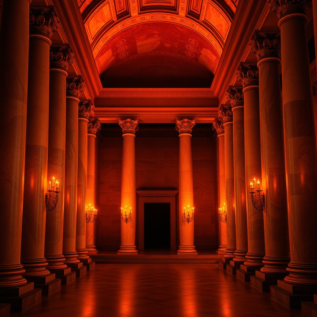 Grand Parliament chamber with 22 AI podiums